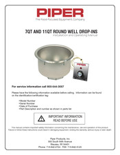 Piper 11QT-OD-T-R-240 Installation And Operating Manual