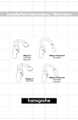 Hans Grohe Allegro E 06461 1 Series Installation Instructions / Warranty