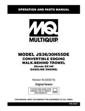 MQ Multiquip JS36/30H55DE Series Operation And Parts Manual