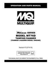 MQ Multiquip Mikasa MT76D Operation And Parts Manual