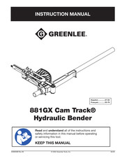 Greenlee Cam Track 881GX Instruction Manual