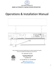 Cal-Royal 8600 Operation & Installation Manual