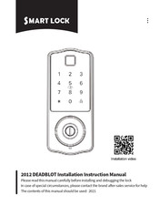 Smart Lock DEADBLOT Installation Instructions Manual