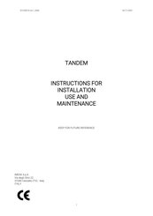 Imesa TANDEM O88 Series Instructions For Installation, Use And Maintenance Manual