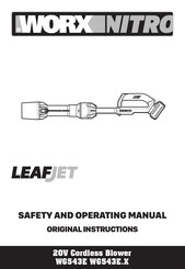Worx Nitro LEAFJET WG543E Safety And Operating Manual Original Instructions
