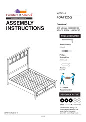 Furniture of America Lillian FOA7925Q Assembly Instructions Manual