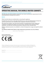 Williams MHC16 Operating Manual
