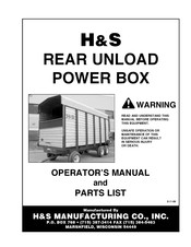 H&S POWER BOX Operator's Manual And Parts List