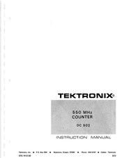 Tektronix DC 502 Instruction Manual