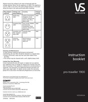 Vs Sassoon pro-traveller 1900 Instruction Booklet