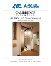 ALLIANCE ELEVATOR JOURNEY LULA Owner's Manual