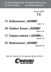 Conrad Electronic ASH888 Operating Instructions Manual
