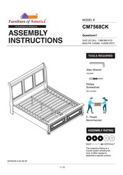 Furniture of America Wells CM7568CK-FB Assembly Instructions Manual