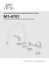 Lefroy Brooks M1-4701 Installation, Operating,  & Maintenance Instructions