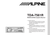 Alpine TDA-7561R Owner's Manual