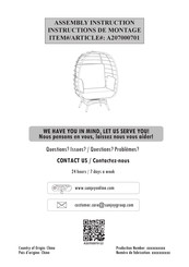 Sunjoy A207000701 Assembly Instruction Manual