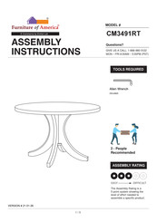 Furniture of America Haleigh CM3491RT-5PC Assembly Instructions Manual