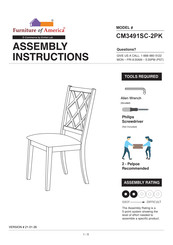 Furniture of America Haleigh CM3491RT-5PC Assembly Instructions Manual
