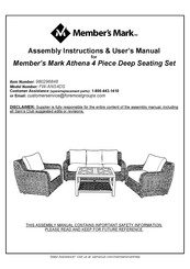 Member's Mark Athena FW-ANS4DS Assembly Instructions & User Manual