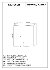 GALA MEBLE W60X60/72 NAR Assembly Manual