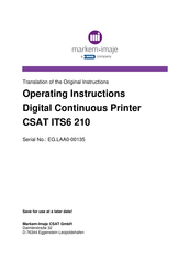 Dover markem imaje CSAT ITS6 210 Operating Instructions Manual