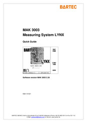 Bartec MAK 3003 Quick Manual