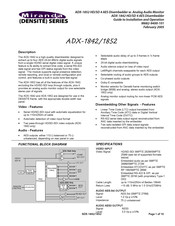 Miranda ADX-1842 Manual To Installation And Operation