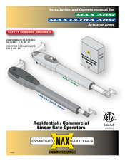 Maximum Controls MAX Ultra Arm Installation And Owner's Manual