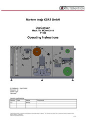 Markem Imaje DigiConvert MC004-2014 P1082 Operating Instructions Manual
