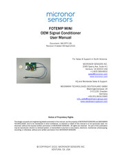 Micronor FOTEMP MINI User Manual