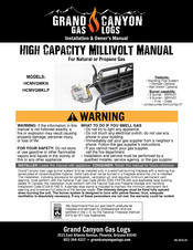 Grand Canyon Gas Logs HCMVQMKLP Installation & Owner's Manual