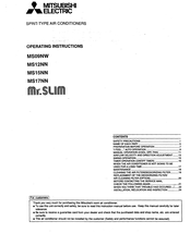 Mitsubishi Electric MS09NW Operating Instructions Manual