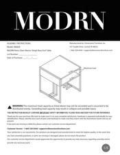 MoDRN Glam Marion Sleigh Base 8682E Assembly Instructions Manual