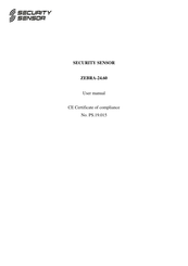 SECURITY SENSOR ZEBRA-24.60 User Manual