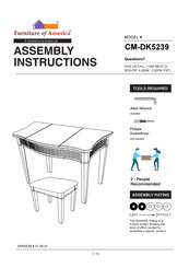 Furniture of America Stina CM-DK5239 Assembly Instructions Manual