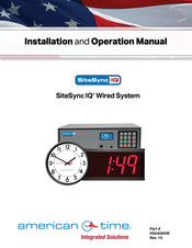 American Time SiteSync IQ SSQMSTR-00XSB Installation And Operation Manual
