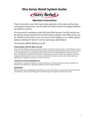 Avery Berkel Xtra Series Operator Instructions Manual