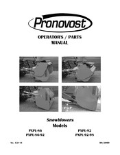 pronovost PXPL-92-98 Operator And Parts Manual