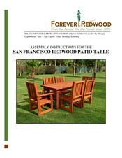 Forever Redwood SAN FRANCISCO REDWOOD PATIO TABLE Assembly Instructions Manual