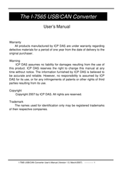 Icp Das Usa I-7565 User Manual