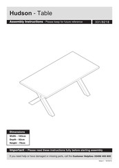Argos Hudson 331/8218 Assembly Instructions Manual
