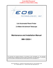 EOS MM-12920-1 Maintenance And Installation Manual