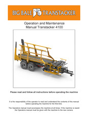 BIG BALE Transtacker 4100 Operation And Maintenance Manual