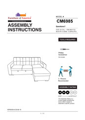 Furniture of America Jacob CM6985LG-SECT Assembly Instructions Manual