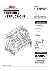 Furniture of America Canberra CM-BK605-2 Assembly Instructions Manual