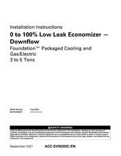 Trane BAYECON353 Series Installation Instructions Manual