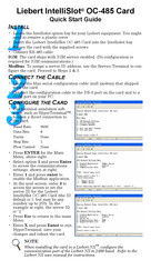 Emerson Liebert IntelliSlot OC-485 Quick Start Manual