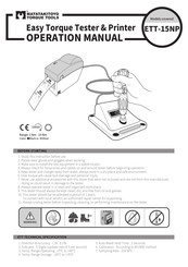 Matatakitoyo Torque Tools ETT-15NP Operation Manual