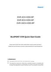 Blupont DVR-16CH-H265-BP Quick Start Manual