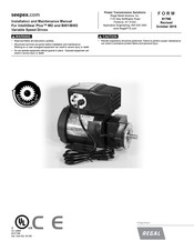 Regal Seepex IntelliGear Plus BW2 Installation And Maintenance Manual